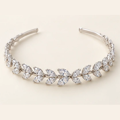 Juliette Marquise Headband, silver-tone with clear cubic zirconia